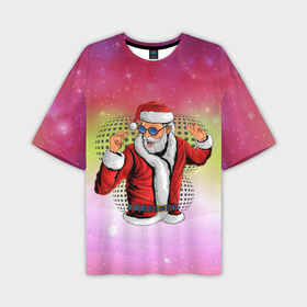 Мужская футболка OVERSIZE 3D с принтом Disco Santa | 2022 в Санкт-Петербурге,  |  | 2022 | christmas | frost | new year | santa claus | дед мороз | дедушка мороз | диско | диско санта | мороз | наступающий год | новогодний | новый год | рождественский | рождество | рождество христово | с новым годом