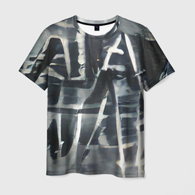 Мужская футболка 3D с принтом Эхо имени в Санкт-Петербурге, 100% полиэфир | прямой крой, круглый вырез горловины, длина до линии бедер | alan wake | алан | гранж | депрессивный | мрачный | надпись | серый | темный
