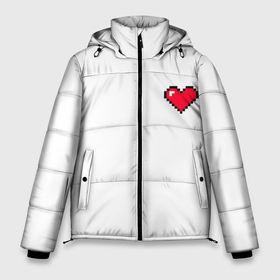 Мужская зимняя куртка 3D с принтом Сердце из minecraft в Курске, верх — 100% полиэстер; подкладка — 100% полиэстер; утеплитель — 100% полиэстер | длина ниже бедра, свободный силуэт Оверсайз. Есть воротник-стойка, отстегивающийся капюшон и ветрозащитная планка. 

Боковые карманы с листочкой на кнопках и внутренний карман на молнии. | Тематика изображения на принте: 8 марта | heart | minecraft | сердечко | сердце