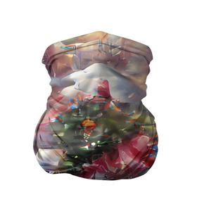 Бандана-труба 3D с принтом Ностальгия Рождества в Екатеринбурге, 100% полиэстер, ткань с особыми свойствами — Activecool | плотность 150‒180 г/м2; хорошо тянется, но сохраняет форму | винтаж | гирдянда | елка | зима | милый | нежный | новый год | пастельный | праздник | ретро | рождество | розовый | семейный | сиреневый