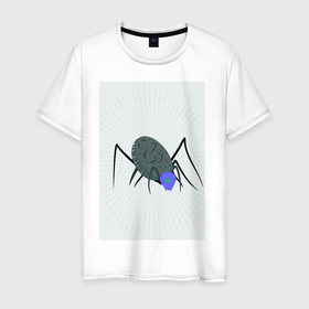 Мужская футболка хлопок с принтом Мультяшка Паучок в Кировске, 100% хлопок | прямой крой, круглый вырез горловины, длина до линии бедер, слегка спущенное плечо. | нарисованный паук | паук | паучек | паучище | рисунок паука