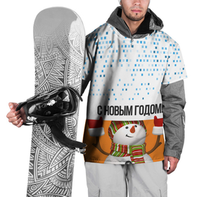 Накидка на куртку 3D с принтом СнежовичОк в Тюмени, 100% полиэстер |  | 2022 | зима | новый год | снег | снеговик