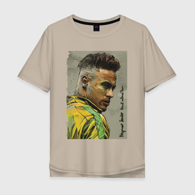 Мужская футболка хлопок Oversize с принтом Neymar Junior   Brazil national team в Новосибирске, 100% хлопок | свободный крой, круглый ворот, “спинка” длиннее передней части | brasil | celebrity | football | forward | neymar | star | striker | бразилия | звезда | знаменитость | нападающий | неймар | форвард | футбол