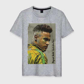 Мужская футболка хлопок с принтом Neymar Junior   Brazil national team в Екатеринбурге, 100% хлопок | прямой крой, круглый вырез горловины, длина до линии бедер, слегка спущенное плечо. | brasil | celebrity | football | forward | neymar | star | striker | бразилия | звезда | знаменитость | нападающий | неймар | форвард | футбол