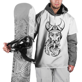 Накидка на куртку 3D с принтом Грозный викинг в Новосибирске, 100% полиэстер |  | Тематика изображения на принте: боец | борода | варяг | викинг | воин | воитель | вояка | грозный | для мужчин | мореход | мужчина | норманн | портрет | рога | скандинавский | тату | шлем