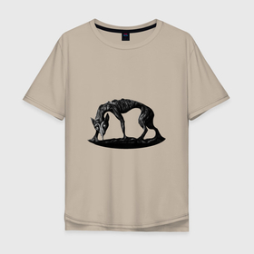 Мужская футболка хлопок Oversize с принтом Вязкая собака в Белгороде, 100% хлопок | свободный крой, круглый ворот, “спинка” длиннее передней части | horror | животные | монстры | собаки | ужасы