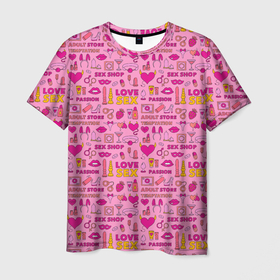Мужская футболка 3D с принтом Секс Шоп , 100% полиэфир | прямой крой, круглый вырез горловины, длина до линии бедер | erotic | femdom | love | playboy | для влюбленных | любовь | отношения | плейбой | подарок любви | поцелуй | романтика | садо мазо | свидание