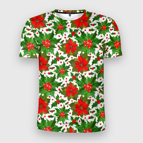 Мужская футболка 3D Slim с принтом Christmas 2022 в Петрозаводске, 100% полиэстер с улучшенными характеристиками | приталенный силуэт, круглая горловина, широкие плечи, сужается к линии бедра | одежда на рождество | подарок на рождество | рождественская одежда | рождество | счастливого рождества