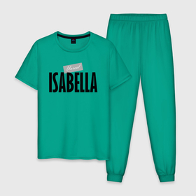 Мужская пижама хлопок с принтом Unreal Изабелла в Санкт-Петербурге, 100% хлопок | брюки и футболка прямого кроя, без карманов, на брюках мягкая резинка на поясе и по низу штанин
 | hype | isabella | motto | name | slogan | девиз | изабелла | имя | лозунг | слоган | хайп