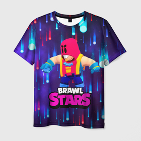 Мужская футболка 3D с принтом GROM BRAWL STARS ГРОМ БРАВЛ СТАРС в Новосибирске, 100% полиэфир | прямой крой, круглый вырез горловины, длина до линии бедер | brawl | brawl stars | brawlstars | grom | бравлстарс | гром