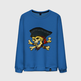 Мужской свитшот хлопок с принтом Skull Cap в Екатеринбурге, 100% хлопок |  | bone | bones | jolly roger | pirat | roger | skull | smile | веселый роджер | капитан | кости | кричащие черепа | пиратский | пираты | роджер | треуголка | улыбка | череп
