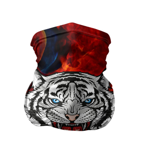 Бандана-труба 3D с принтом ОГНЕННЫЙ ТИГР   FIRE TIGER в Белгороде, 100% полиэстер, ткань с особыми свойствами — Activecool | плотность 150‒180 г/м2; хорошо тянется, но сохраняет форму | 2022 | beast | merry christmas | new year | red bow | santa hat | snow | tiger | winter | winter is coming | year of the tiger | год тигра | дед мороз | животные | звери | зверь | зима | зима 2022 | зима близко | новог | новогодни