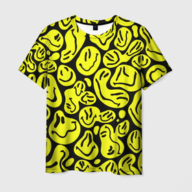 Мужская футболка 3D с принтом The Смайлики в Екатеринбурге, 100% полиэфир | прямой крой, круглый вырез горловины, длина до линии бедер | Тематика изображения на принте: smile | паттерн | смайлики | улыбайся | улыбка