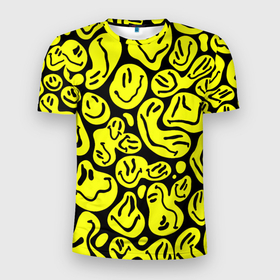 Мужская футболка 3D Slim с принтом The Смайлики в Екатеринбурге, 100% полиэстер с улучшенными характеристиками | приталенный силуэт, круглая горловина, широкие плечи, сужается к линии бедра | Тематика изображения на принте: smile | паттерн | смайлики | улыбайся | улыбка