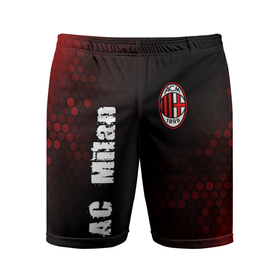 Мужские шорты спортивные с принтом AC MILAN | AC Milan + Графика ,  |  | ac | ac milan | acm | football | logo | milan | sport | клуб | лого | логотип | логотипы | милан | символ | символы | соты | спорт | форма | футбол | футбольная | футбольный