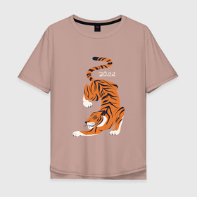 Мужская футболка хлопок Oversize с принтом YEAR OF THE TIGER | 2022 , 100% хлопок | свободный крой, круглый ворот, “спинка” длиннее передней части | 2022 | christmas | new year | tiger | tigers | year of the tiger | год тигра | наступающий год | новогодний | новый год | рождественский | рождество | рождество христово | с новым годом | святки | тигр