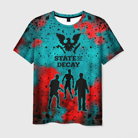 Мужская футболка 3D с принтом State of Decay   Zombie apocalypse в Петрозаводске, 100% полиэфир | прямой крой, круглый вырез горловины, длина до линии бедер | state of decay | zombie apocalypse | загнивающий штат | зомби апокалипсис | состояние распада | стейт оф дикей