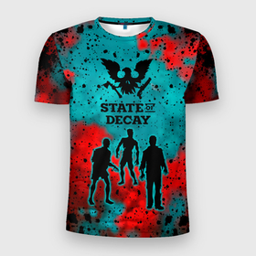 Мужская футболка 3D Slim с принтом State of Decay   Zombie apocalypse в Петрозаводске, 100% полиэстер с улучшенными характеристиками | приталенный силуэт, круглая горловина, широкие плечи, сужается к линии бедра | state of decay | zombie apocalypse | загнивающий штат | зомби апокалипсис | состояние распада | стейт оф дикей