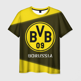 Мужская футболка 3D с принтом БОРУССИЯ | Borussia   Графика в Белгороде, 100% полиэфир | прямой крой, круглый вырез горловины, длина до линии бедер | borussia | club | dortmund | footbal | logo | боруссия | дортмунд | знак | клуб | логотип | логотипы | полосы | символ | символы | форма | футбол | футбольная | футбольный