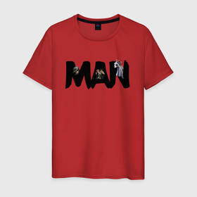 Мужская футболка хлопок с принтом FORMAN в Тюмени, 100% хлопок | прямой крой, круглый вырез горловины, длина до линии бедер, слегка спущенное плечо. | jojo | аниме | брутальность | джоджо | джотаро | куджо | мужчина | подарок