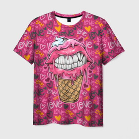 Мужская футболка 3D с принтом Мороженое 