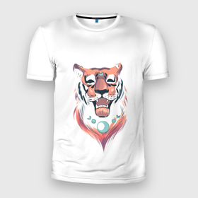 Мужская футболка 3D Slim с принтом Веселый  тигренок :) , 100% полиэстер с улучшенными характеристиками | приталенный силуэт, круглая горловина, широкие плечи, сужается к линии бедра | Тематика изображения на принте: дальневосточный тигр | животные | крупная кошка | тигр | тигренок