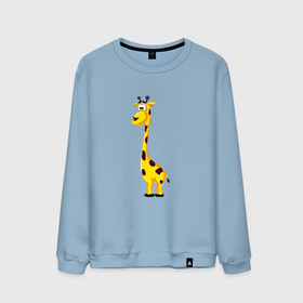 Мужской свитшот хлопок с принтом Веселый жирафик в Санкт-Петербурге, 100% хлопок |  | африка | девушкам | детский | детям | для детей | животные | жираф | звери | прикольные | природа | саванна