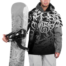 Накидка на куртку 3D с принтом GRAFFITI WHITE TAGS   ГРАФФИТИ в Тюмени, 100% полиэстер |  | gradient | graffiti | tags | градиент | граффити | каллиграфия | надписи | теги | тегинг | узор