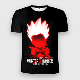 Мужская футболка 3D Slim с принтом Hunter x Hunter   Gon Furikusu в Санкт-Петербурге, 100% полиэстер с улучшенными характеристиками | приталенный силуэт, круглая горловина, широкие плечи, сужается к линии бедра | anime | furikusu | gon | gon furikusu | hunter x hunter | manga | аниме | гон | гон фрикс | манга | охотник новичок | охотник х охотник | фрикс | ханта ханта | хантер х хантер