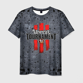 Мужская футболка 3D с принтом Unreal Tournament, Logo в Кировске, 100% полиэфир | прямой крой, круглый вырез горловины, длина до линии бедер | anreal tournament | анреал торнамент | анреал турнамент | нереальный турнамент | нереальный турнир | шутер