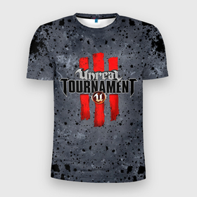Мужская футболка 3D Slim с принтом Unreal Tournament, Logo , 100% полиэстер с улучшенными характеристиками | приталенный силуэт, круглая горловина, широкие плечи, сужается к линии бедра | Тематика изображения на принте: anreal tournament | анреал торнамент | анреал турнамент | нереальный турнамент | нереальный турнир | шутер