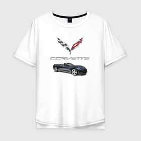 Мужская футболка хлопок Oversize с принтом Chevrolet Corvette в Новосибирске, 100% хлопок | свободный крой, круглый ворот, “спинка” длиннее передней части | car | chevrolet | corvette | motorsport | power | prestige | usa | автомобиль | автоспорт | корвет | мощь | престиж | сша | шевроле