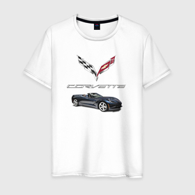 Мужская футболка хлопок с принтом Chevrolet Corvette в Кировске, 100% хлопок | прямой крой, круглый вырез горловины, длина до линии бедер, слегка спущенное плечо. | car | chevrolet | corvette | motorsport | power | prestige | usa | автомобиль | автоспорт | корвет | мощь | престиж | сша | шевроле
