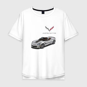 Мужская футболка хлопок Oversize с принтом Chevrolet Corvette   Racing team в Новосибирске, 100% хлопок | свободный крой, круглый ворот, “спинка” длиннее передней части | car | chevrolet | corvette | motorsport | power | prestige | usa | автомобиль | автоспорт | корвет | мощь | престиж | сша | шевроле