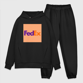 Мужской костюм хлопок OVERSIZE с принтом Fed Ex ,  |  | fed ex | курьеры | логотип fed ex | логотипы