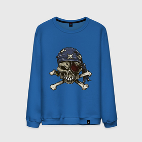 Мужской свитшот хлопок с принтом Pirат skull в Белгороде, 100% хлопок |  | bandana | bones | one eye | pirat | roger | skull | бандана | кости | одноглазый | пират | роджер | череп