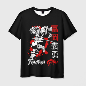 Мужская футболка 3D с принтом Томиока Tomioka в Кировске, 100% полиэфир | прямой крой, круглый вырез горловины, длина до линии бедер | demon slayer | tanjiro kamado | tomioka | клинок демонов | меч | самурай | томиока