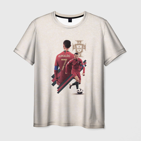 Мужская футболка 3D с принтом Криштиану Сборная Португалии в Белгороде, 100% полиэфир | прямой крой, круглый вырез горловины, длина до линии бедер | cr7 | криро | криш | криштиану | криштиану роналду | португалия | сборная португалии | футбол