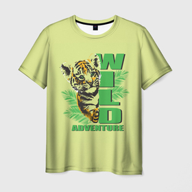 Мужская футболка 3D с принтом Маленький Дикий Тигрёнок в Кировске, 100% полиэфир | прямой крой, круглый вырез горловины, длина до линии бедер | Тематика изображения на принте: animal | beast | cat | predator | tiger | амурский тигр | белый тигр | год тигра | дикий тигр | животное | зверь | злой тигр | кот | новый год 2022 | оскал | охотник | полосатая кошка | полоски тигра | саблезубый тигр