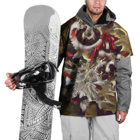 Накидка на куртку 3D с принтом Осенние заморозки , 100% полиэстер |  | бежевый | елка | зима | коричневый | красный | новый год | осенний | осень | пастельный | праздник | рождество | узор