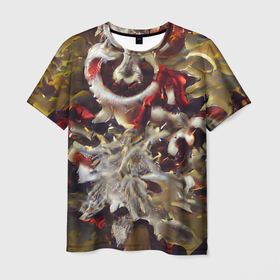 Мужская футболка 3D с принтом Осенние заморозки в Екатеринбурге, 100% полиэфир | прямой крой, круглый вырез горловины, длина до линии бедер | бежевый | елка | зима | коричневый | красный | новый год | осенний | осень | пастельный | праздник | рождество | узор