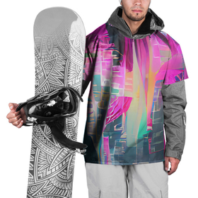 Накидка на куртку 3D с принтом Кибер романтика , 100% полиэстер |  | Тематика изображения на принте: cyberpunk | будущее | город | депрессивный | игра | кибер | киберпанк | неон | неоновый | тренд | фантастика | яркий