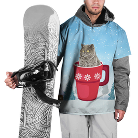 Накидка на куртку 3D с принтом Удивленный котик в кружке в Курске, 100% полиэстер |  | зима | кот | котенок | котик | котики | кошка | новогодняя | новый год | рождество | тепло