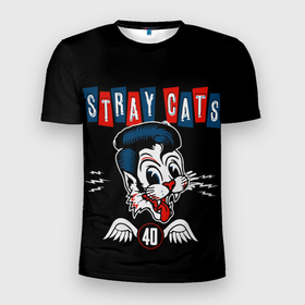 Мужская футболка 3D Slim с принтом Stray Cat в городе Новоалтайск, 100% полиэстер с улучшенными характеристиками | приталенный силуэт, круглая горловина, широкие плечи, сужается к линии бедра | арт | игра | кот | стрей кет