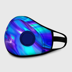 Маска из неопрена с принтом Neon Holographic в Рязани, неопрен 100% | Форма огибающая нос. Резинки для ушей с дополнительной резинкой на затылке. Клапан для выдоха для активного дыхания при занятиях спортом. Эластичный материал маски и окантовки для лучшего растяжения и прилегания маски.  | Тематика изображения на принте: abstract | art | gradient | holographic | neon | pop | retro wave | stripes | vaporwave | wave | абстракция | арт | вапорвейв | вейпорвейв | волны | голографический | градиент | красочный | неоновый | переливы | перламутровый | полосы | поп