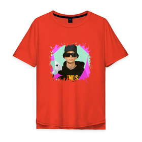 Мужская футболка хлопок Oversize с принтом Стильный Слава Мэрлоу в Тюмени, 100% хлопок | свободный крой, круглый ворот, “спинка” длиннее передней части | rap | rep | slava marlow | slawa merlow | реп | рэп | слава мерлоу