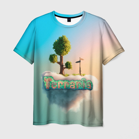 Мужская футболка 3D с принтом Облако в Террарии в Екатеринбурге, 100% полиэфир | прямой крой, круглый вырез горловины, длина до линии бедер | game | games | teraria | terraria | игра | игры | терартия | террария
