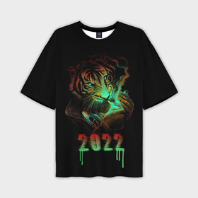 Мужская футболка OVERSIZE 3D с принтом Тигр | 2022 в Курске,  |  | 2021 | 2022 | happy new year | happy new year 2022 | год тигра | животное | зверь | новый год | новый год 2022 | тигр