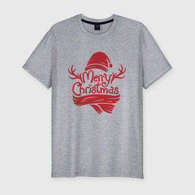 Мужская футболка хлопок Slim с принтом Happy Wonderful Magical Christmas в Тюмени, 92% хлопок, 8% лайкра | приталенный силуэт, круглый вырез ворота, длина до линии бедра, короткий рукав | 2022 | happy new year | holidays | merry christmas | новый год | праздник | рождество