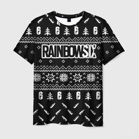 Мужская футболка 3D с принтом ЧЁРНЫЙ СВИТЕР RAINBOW SIX SIEGE НОВОГОДНИЙ 2022 в Белгороде, 100% полиэфир | прямой крой, круглый вырез горловины, длина до линии бедер | 2022 | caveira | dokkaebi | ela | frost | lord | mute | outbreak | pro league | r6 | r6s | rainbow | rainbow six siege | smoke | snow | tachanka | tom clancys | vigil | winter | winter is coming | аутбрейк | кавейра | лорд | про лига | р6 | радуг